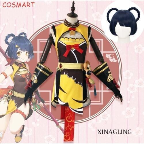 Anime Genshin Impact Xiangling Cosplay Costume Game Suit Lovely Uniform Xiang Ling Full Set Halloween Party Outfit For Women Gir