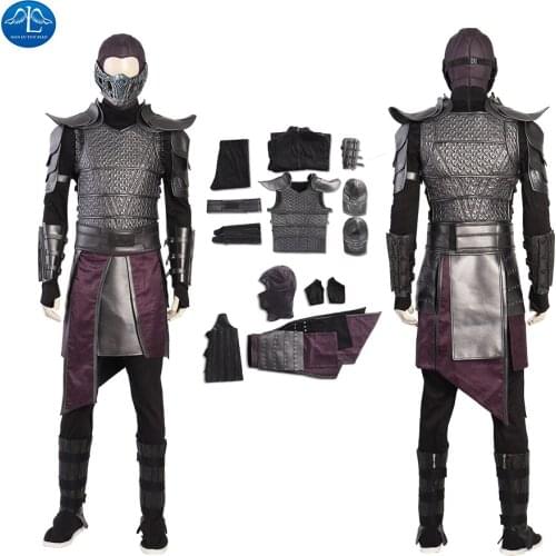 Game Mortal Kombat Mythologies Sub Zero Halloween Cosplay Costume Mortal Kombat SubZero Full Cosplay Set for Men