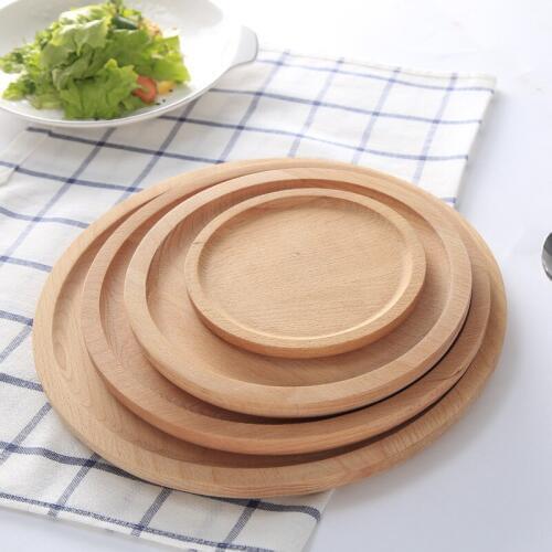 Beautiful Round Shape Original Wood Plate Food Fruits Dish Natural Wooden Dinner Plates Pratos de Jantar Servis Tabaklar