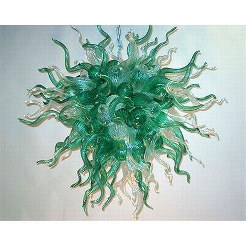 High Ceiling Decorative Hanging Flower Shape Blown Glass Chandelier Modern Art Design