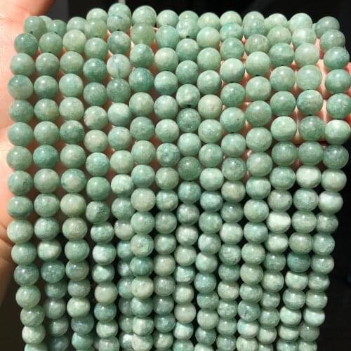 Natural Stone Smooth Burmese Green Jades Round Loose Beads For Jewelry Making Diy Bracelet Necklace 15'' Strands 6/8/10/12mm