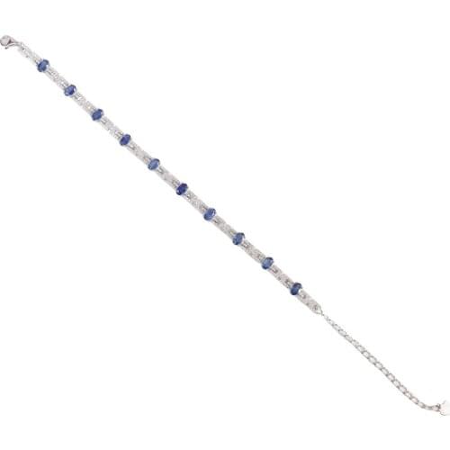 Natural Sapphire 925 Silver Bracelet Fashion Trend Vintage Women Jewelry Party Gift