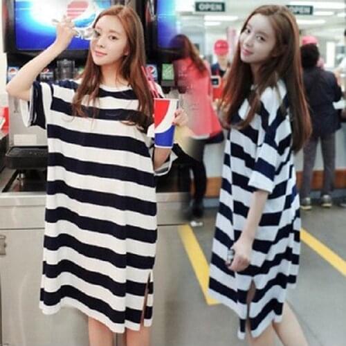 New Short Sleeve Korean Casual Nightdress In Spring and Summer Lovely Casual Cartoon Home Clothes Nightdress