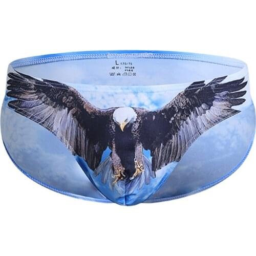 New Mens Sexy 3D Printed Briefs Animal Print Shorts Briefs Summer Mens Briefs Exotic Panties Exotic Jockstraps Male Panties