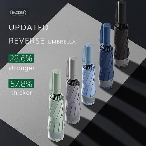 Reverse Automatic Umbrella Car foldable Reflective Safe Men Umbrellas Rain Women Folding 10K Windproof Big Umbrella Paraguas