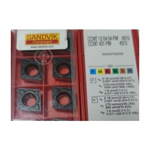 ORIGINAL 10PCS CARBIDE INSERT CCMT120404-PM4315