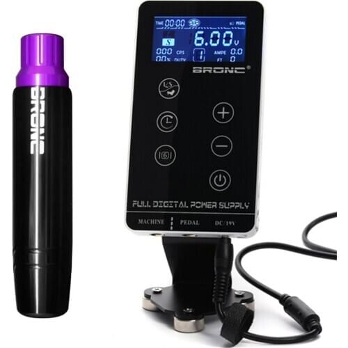 Original HUMMINGBIRD BRONC Professional Tattoo Rotary Pen Machine Power Kit Set For Cartridge Needle Tattoo Body Art