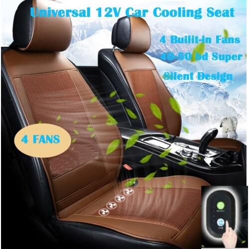 New Hot Sale Universal Car Seat Cushion/Leather Ice Silk Cover Air Ventilated Fan Conditioned Cooler Pad With 4 Fan Cooling