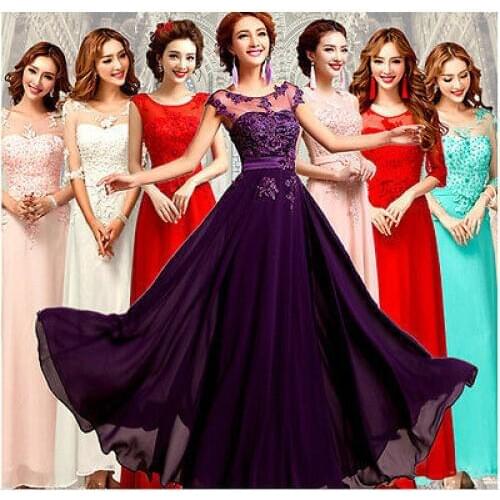 Pretty Floor-Length Cheap 2018 New hot Long Chiffon Bridesmaid Dresses A-Line Formal Party Ball Gown Prom Dress Free shipping