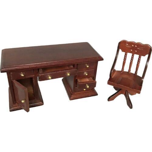 1/12 Dollhouse Miniature Furniture Wooden Dining Table Chair Set Doll House Kitchen Accessories Home Decoration