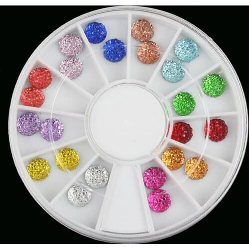 1Box(24Pcs) Mixed Resin Rhinestone For Needlework FlatBack Cabochon Scrapbook Decoration Craft DIY Embellishments Accessories