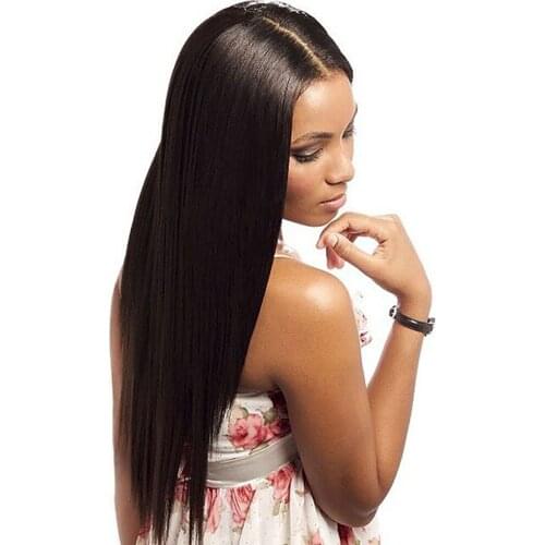 1b Black Long glueless Human Hair lace front wigs silk straight Remy Human Hair Lace Front Wigs with Body Hair Density: 130