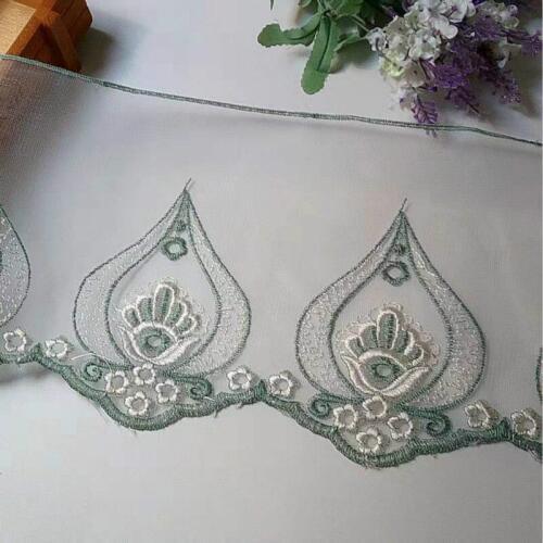 2 yard Embroidered Flower Lace Ribbon Trims for Home Textiles Sofa Covers Trimmings Mesh Applique Sewing Lace Fabric Dress Hot
