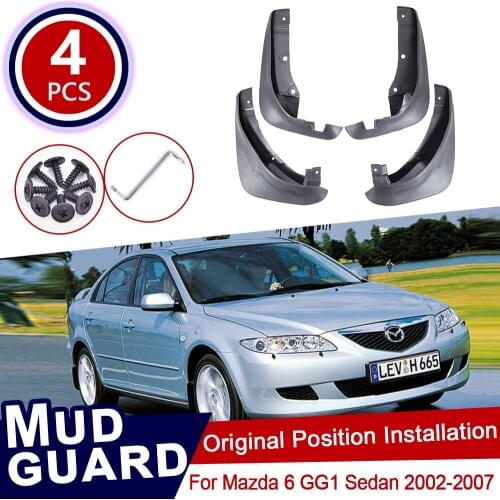 4pcs for Mazda 6 GG1 Saloon Sedan 2002~2007 Car Mud Flaps Front Rear Mudguard Splash Guards Fender Mudflaps 2003 2004 2005 2006
