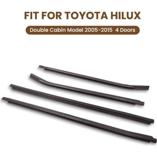 4X Weatherstrip Window Door Belt Seals For Toyota Hilux SR5 VIGO Dual Cab 05-15