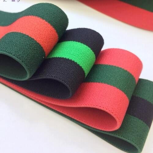 50 yards Factory Direct 4cm Stripes Nylon Elastic Band Multicolor Elastic Band Root Band Clothing Accessories