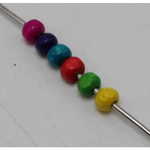 500 Mixed Color 6mm Round Wood Beads~Wooden Beads Jewelry Making