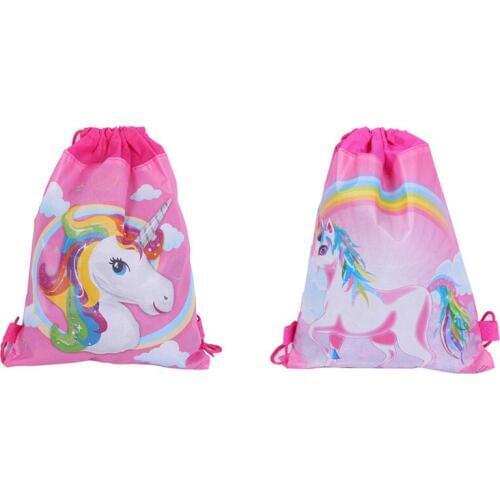 6pcs Unicorn Horse Cartoon Non-woven Fabrics Drawstring Backpack Shopping Bag Kids Birthday Party Gift Bag Party Supplies