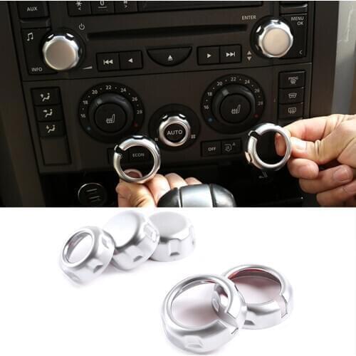 ABS Car Styling For Land Rover Discovery 3 LR3 2004-2009 Air Conditioner Volume Knob Cover Trim Chrome Car Interior Accessories