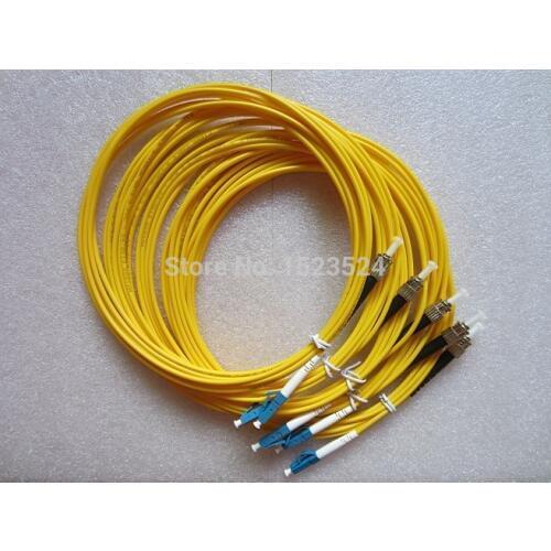 Free Shipping 5pcs/lot 3.0mm 3 Meters 9/125 SM Simplex LC/PC to ST/PC LC-ST Fiber Optic Patch Cord Jumper Cable