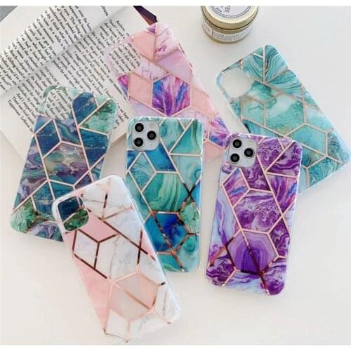 Glitter Marble Plating Phone Case For iphone 12 Mini 11 Pro XS Max 7 8 Plus SE 2020 XR X Silicone Soft TPU Shockproof Back Cover