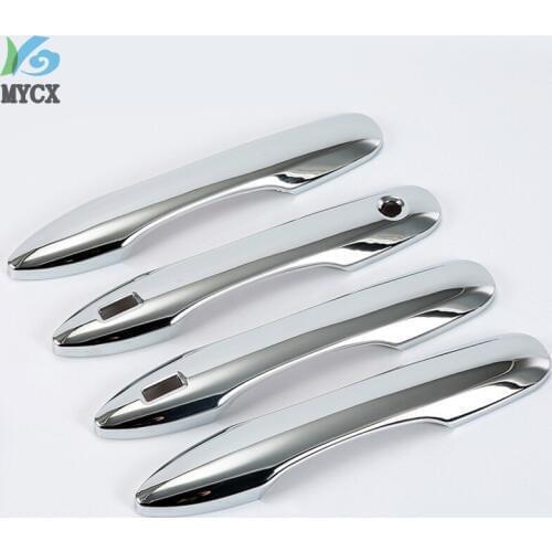 Fit For Toyota Camry 2018 2019 Car Decoration ABS Chrome Matte Door Handle Cover With Smart Key Hole Catch Cap Trim Molding 4pcs