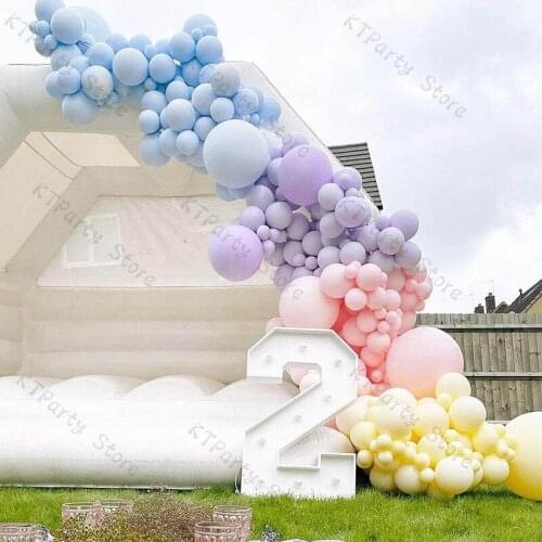 202PCS Macaron Blue Balloon Garland Arch Kit DIY Wedding Dining Car Decoration Macaron Purple Balloons Childrens Day Decor