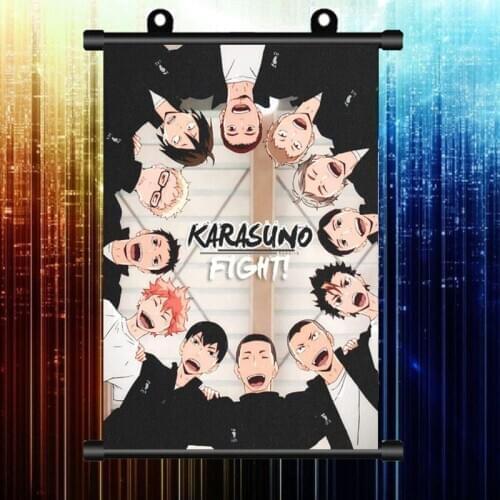 Haikyuu!! Hinata Shoyo Kageyama Tobio Anime Painting Fabric Wall Scroll poster cosplay Home Wall Decor Gifts