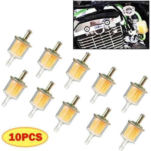 JEAZEA 10Pcs 8mm Plastic Petrol Fuel Line Filter fit for Car Boat Tractor Dirt Bike ATV Motorcycle Accessories