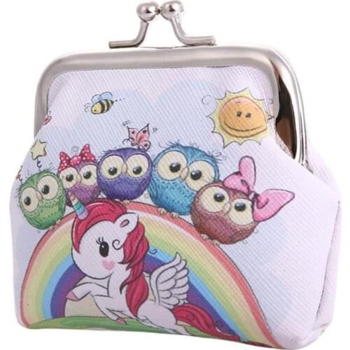 Cartoon Animal Leather Coin Purses Women Hasp Small Wallets Kids Girls Boys Cute Unicorn Retro Mini Change Purse Lady Pocket