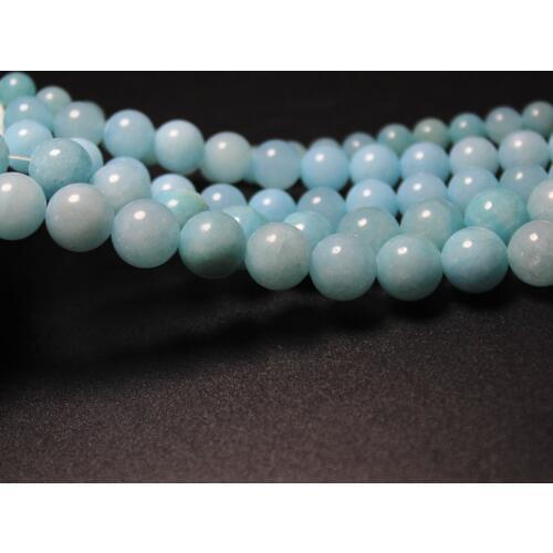 Natural Stone Wholesale Dyed Blue Amazon Round Beads 4mm 6mm 8mm 10mm 12mm For DIY Women Jewelry Making Bracelets Necklaces