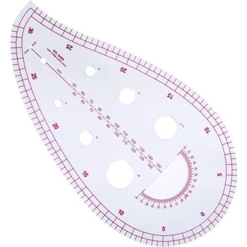 2PCS Plastic Peach Shape Ruler for Clothes Drawing Plate Making Sleeve Curve Cutting Tool Multifunctional Sewing Accessories