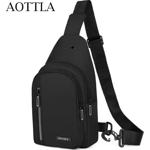 AOTTLA Chest Bag For Male 2021 Stylish Casual Mens Bag Oxford Patchwork Teenager Travel Backpack Brand Trend Men Shoulder Bags