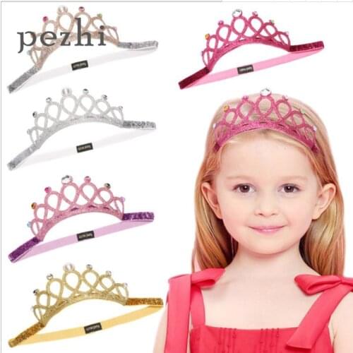 New crown hair hoop European and American childrens hair band manufacturers fashion baby sparkling powder water drill hoop