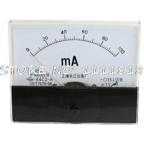 Plastic Class 1.5 Accuracy Milliamp Panel Meter Gauge DC 0-100MA