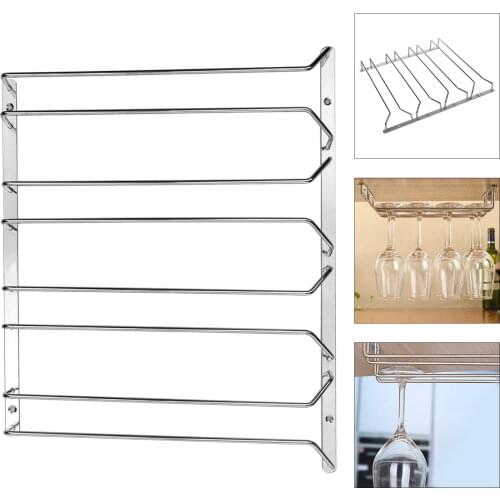 Stemware Glasses Under Cabinet Shelf Wine Storage Rack Holder Hanger New Bar Tool Hang Upside Down Red Wine Glass Holder Shelf