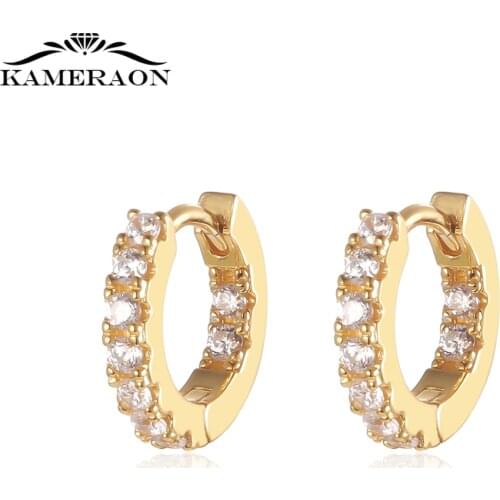 Hot Sale 925 Sterling Silver Earring Gold Color Small Circle Hoop Earrings For Women Birthday Simple Noble Jewelry Gift