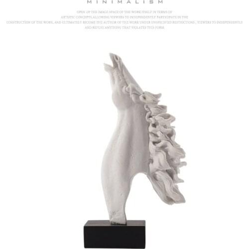 Modern Minimalist Sandstone Material Abstract Horse Head Decoration Study Crafts Home Ornament Feng Shui Fortune