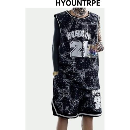 2 Pieces Sets Hip Hop Sleeveless Vests and Elastic Waist Harajuku Shorts Joggers Summer Fashion Streetwear Sets Tracksuit Men