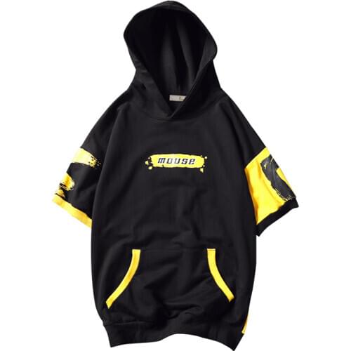 2020 Summer New Short-sleeved Sweatshirt Men Fashion Casual Letter Printing Mens Hoodies hip hop Tracksuit Hooded Sport Tops