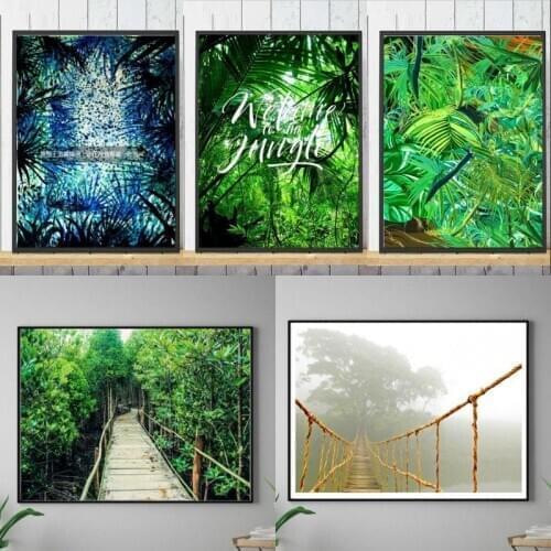 Tropical Jungle Landscape Artwork Posters And Prints Canvas Art Painting Wall Pictures For Living Room Decoration Home Decor