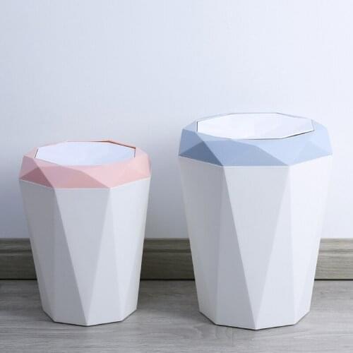 Large Capacity Rolling Cover Dustbins Home Garbage Basket Bathroom Desktop Paper Kitchen Trash Can Plastic Room Storage Bucket