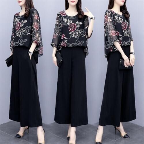 Womens Suit Women Irregular Tops High Waist Wide Leg Pants Two Sets of Women 2020 Spring Summer New Loose Wild Clothes