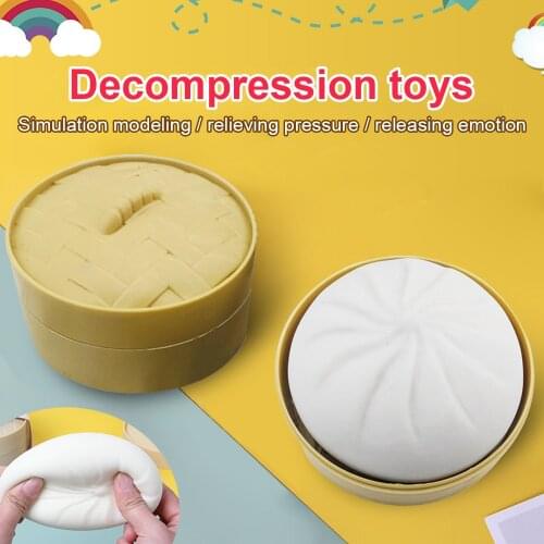 1 Pcs Simulation Steamer of Steamed Stuffed Bun Fidget Sensory Toy Autism Special Needs Stress Reliever Stress Soft Squeeze Toy