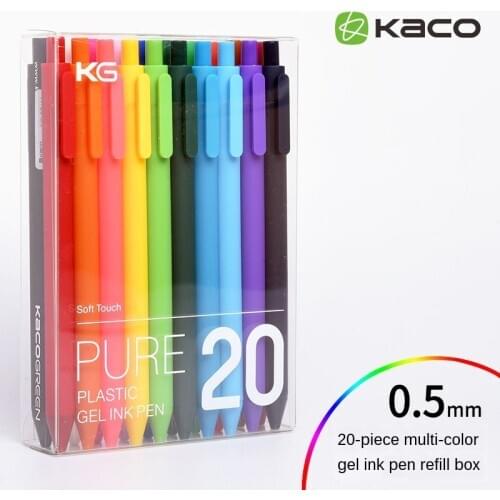 10/20 Pcs Boxed Genuine Great Quality Kaco Concise Candy Color Gel Pen 0.5mm Multicolor Exquisite Gift Stationery