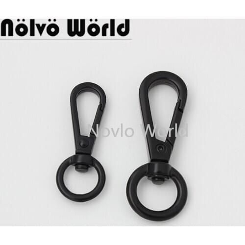 10-50 pieces Dark black 2 size 42X11mm 52X13mm Round Lobster Clip Hooks Swivel Trigger Clips Snap Hook Key Chain Carabiners