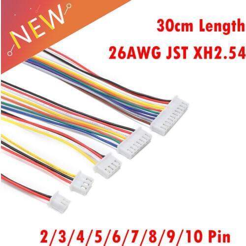 100/50/20pcs/lot 26AWG JST XH2.54 2/3/4/5/6/7/8/9/10 Pin XH-2.54 Pitch 2.54mm Connector Plug With Wire Cable 30cm Length