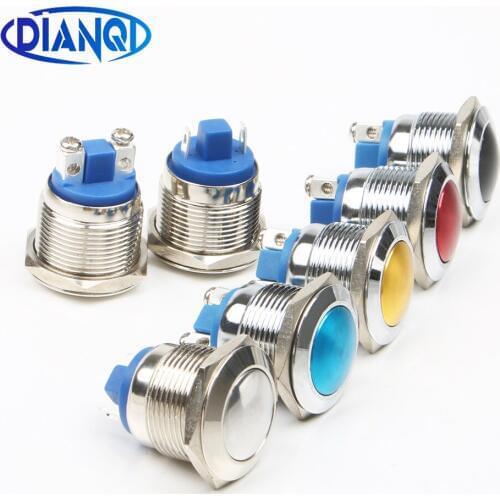 19mm part Aluminum oxide press button switch domed/spherical head 1NO Momentary Car waterproof reset Push Button Switch 19BYQX.F