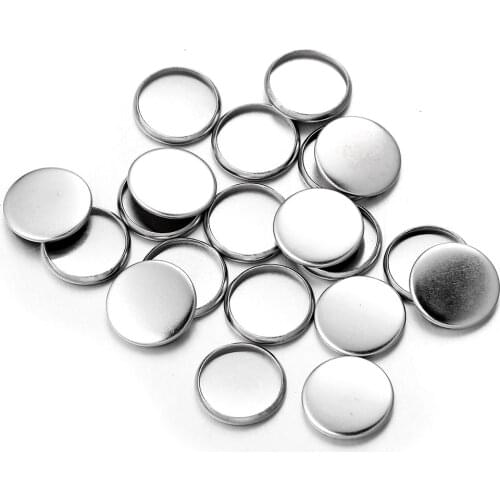 20pcs Fit 8 10 12 14 16 18/20mm Stainless Steel Round Settings Cabochon Base Bezel Trays Blank DIY Jewelry Findings wholesale