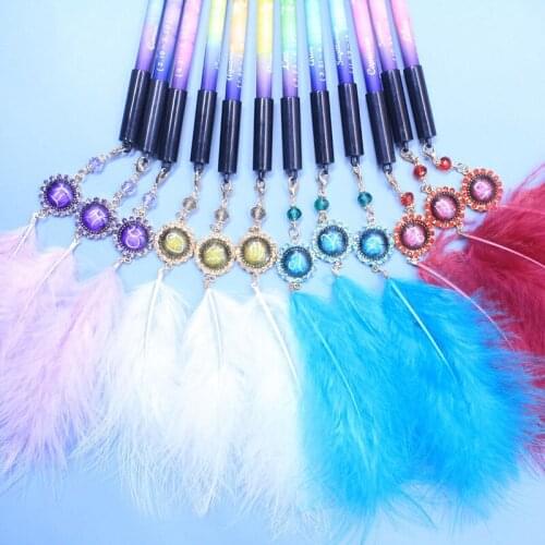 36 pcs/lot Kawaii Luminous Constellation Pendant Gel Pen Cute Black Ink Signature Pens Promotional Gift Stationery School Supply